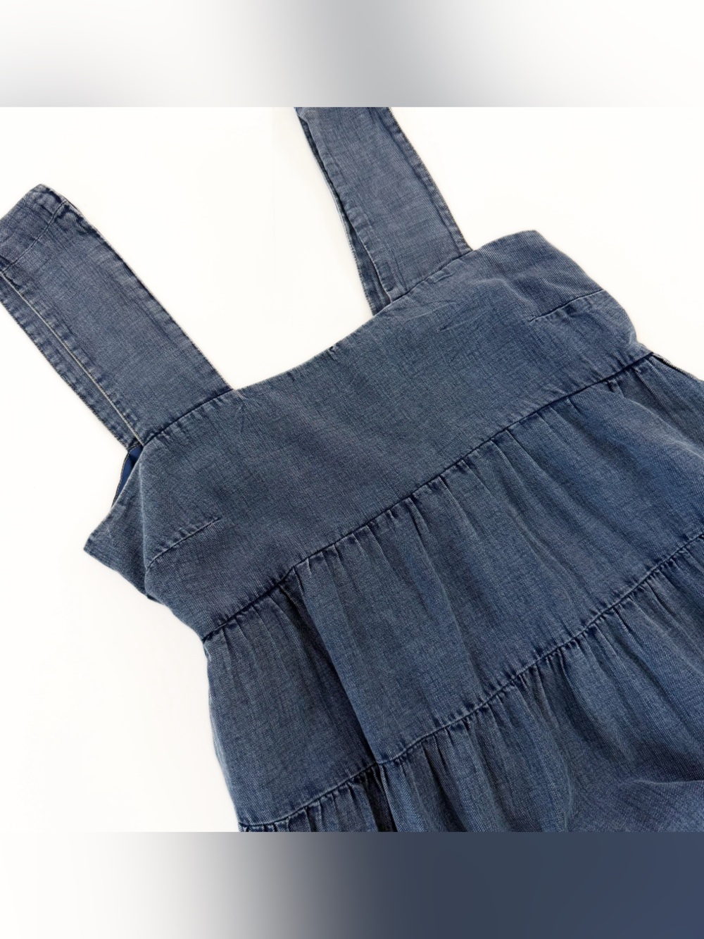 By Anthropologie Dress Womens XL Denim Tiered Helena Midi Blue - Picture 6 of 12